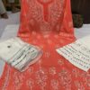 Georgette_daman_rose_kurti_with_mirror_and_chikankari_work