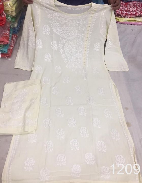 Rayon_kurti_and_plazo_with_chikankari_work