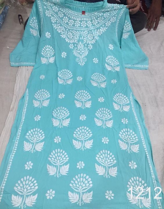 Modal_cotton_rose_kurti_with_chikankari_work