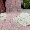 Georgette_kurti_with_mirror_and_chikankari_work