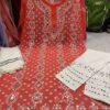 Georgette_kurti_with_mirror_and_chikankari_work