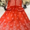 Georgette_bell_sleeves_gown__kurti_with_chikankari_work
