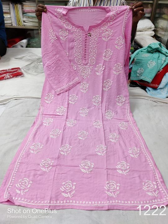 Modal_rose_work_kurti_with_chikankari_work