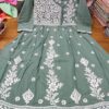Slub_cotton_gown_kurti_with_chikankari_work