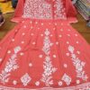 Slub_cotton_gown_kurti_with_chikankari_work