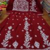 Slub_cotton_gown_kurti_with_chikankari_work