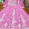 Slub_cotton_gown_kurti_with_chikankari_work