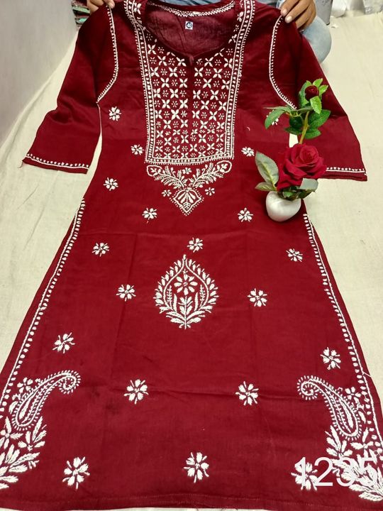 Cotton_kurti_with_chikankari_work