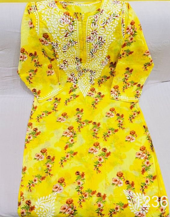 Mul_Mul_cotton_printed_kurti_with_chikankari_work