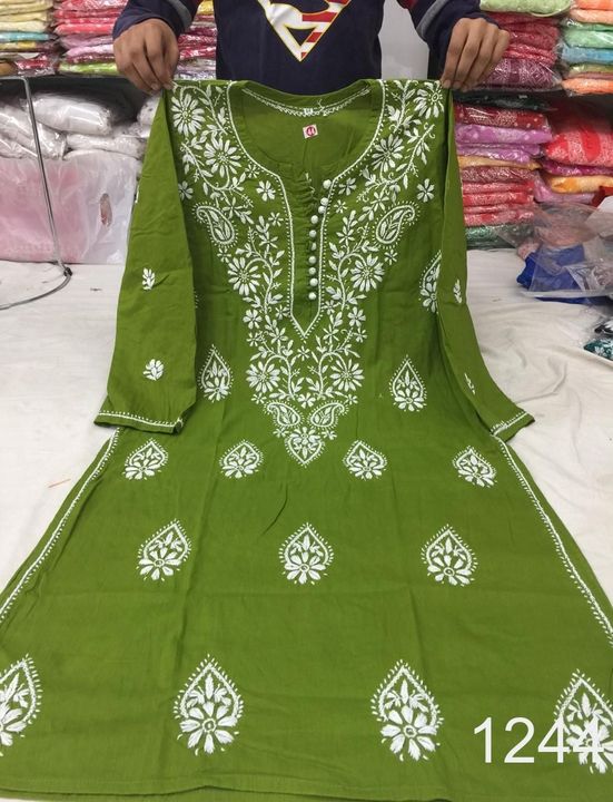 Resham_qureshia_button_cotton_kurti_with_chikankari_work