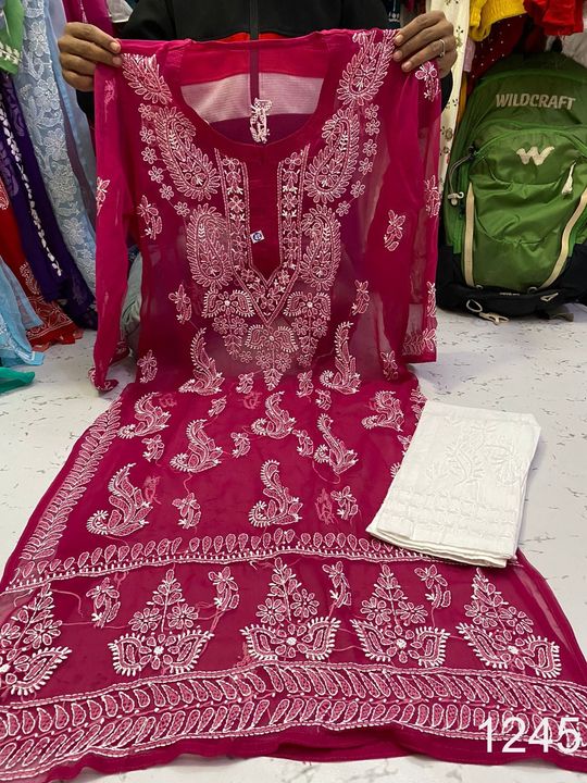 Georgette_designer_kurti_with_chikankari_work