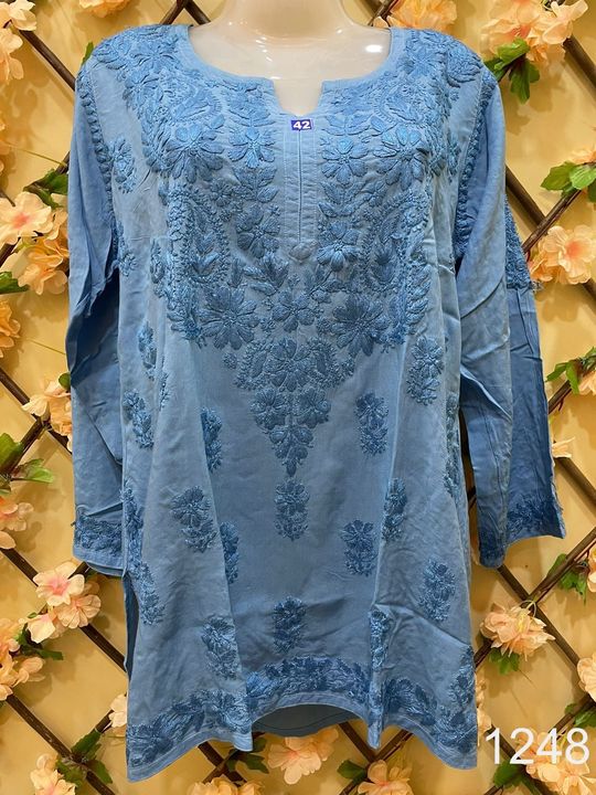 Modal_tone_to_tone_short_top_kurti_with_chikankari_work