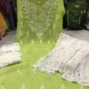 Georgette_gala_buti_chikankari_kurti_with_mirror_&pearl_work
