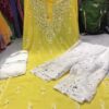Georgette_gala_buti_chikankari_kurti_with_mirror_&pearl_work