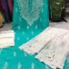 Georgette_gala_buti_chikankari_kurti_with_mirror_&pearl_work