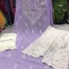 Georgette_gala_buti_chikankari_kurti_with_mirror_&pearl_work
