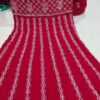 Slub_cotton_Yok_anarkali_kurti_with_chikankari_work