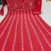 Slub_cotton_Yok_anarkali_kurti_with_chikankari_work