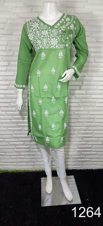 Pure_cotton_angrakha_kurti_with_chikankari_work