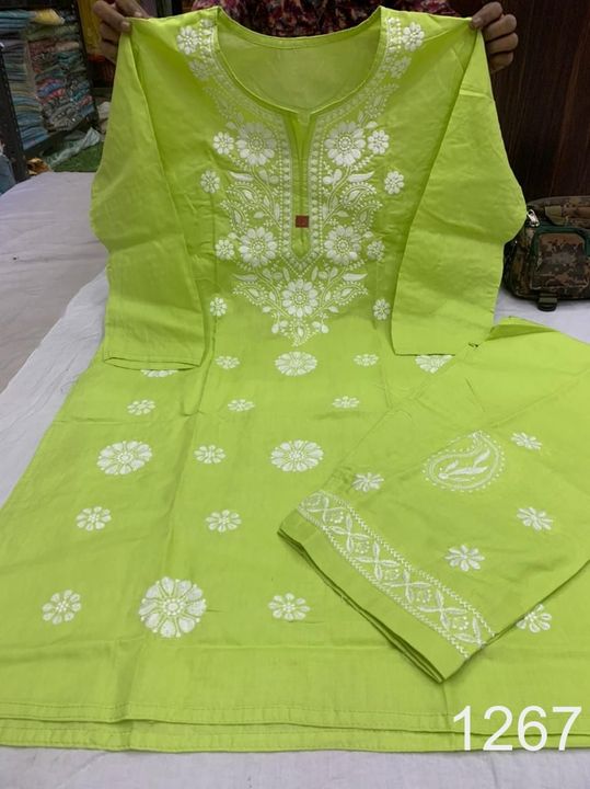 Cotton_computer_work_kurti_and_pant_set_with_chikankari_work