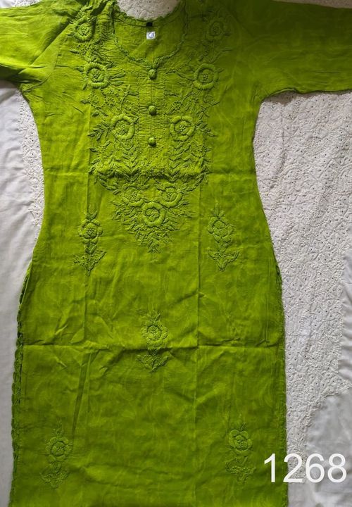 Brasso_dyed_cotton_kurti_with_chikankari_work