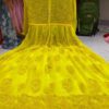 Georgette_rose_machine_work_gown_kurti_with_chikankari_work