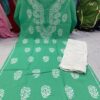 Slub_cotton_rose_kurti_&_rose_pant_with_chikankari_work