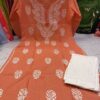 Slub_cotton_rose_kurti_&_rose_pant_with_chikankari_work