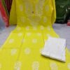 Slub_cotton_rose_kurti_&_rose_pant_with_chikankari_work