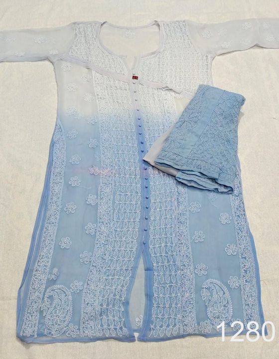 Georgette_dye_kurti_set_with_chikankari_work