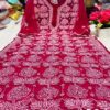 Georgette_rose_jaal_kurti_with_chikankari_work