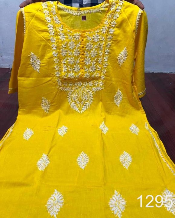 Special_size_cotton_long_kurti_with_chikankari_work