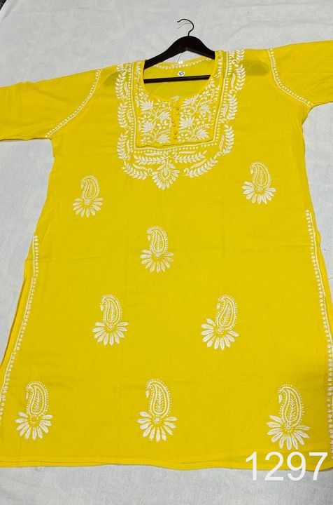 Special_size_cotton_long_kurti_with_chikankari_work