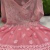 Georgette_dye_short_gown_kurti_with_chikankari_work