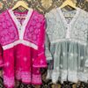 Georgette_bell_sleeves_lace_short_top_kurti_with_chikankari_work