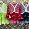 Georgette_bell_sleeves_lace_short_top_kurti_with_chikankari_work