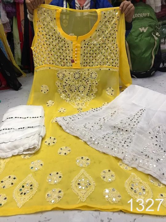 Georgette_yok_kurti_with_mirror_and_chikankari_work