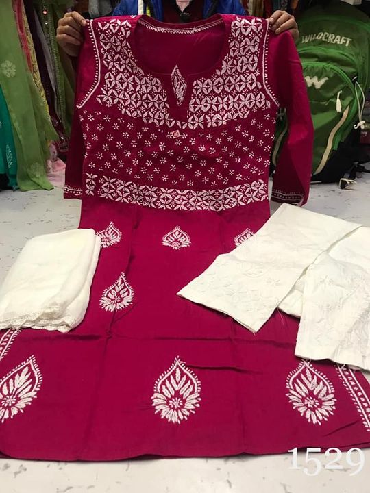 Cotton_pintex_gala_kurti_with_chikankari_work