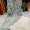 Georgette_bell_sleeves_pearl_work_kurti_with_chikankari_work