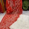 Georgette_bell_sleeves_pearl_work_kurti_with_chikankari_work