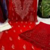 Georgette_gala_buti_chikankari_kurti_with_mirror_&pearl_work