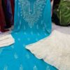 Georgette_gala_buti_chikankari_kurti_with_mirror_&pearl_work