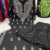 Georgette_gala_buti_chikankari_kurti_with_mirror_&pearl_work