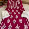 Georgette_rose_buta_kurti_with_chikankari_work