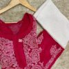 Georgette_rose_gala_buti_kurti_with_chikankari_work