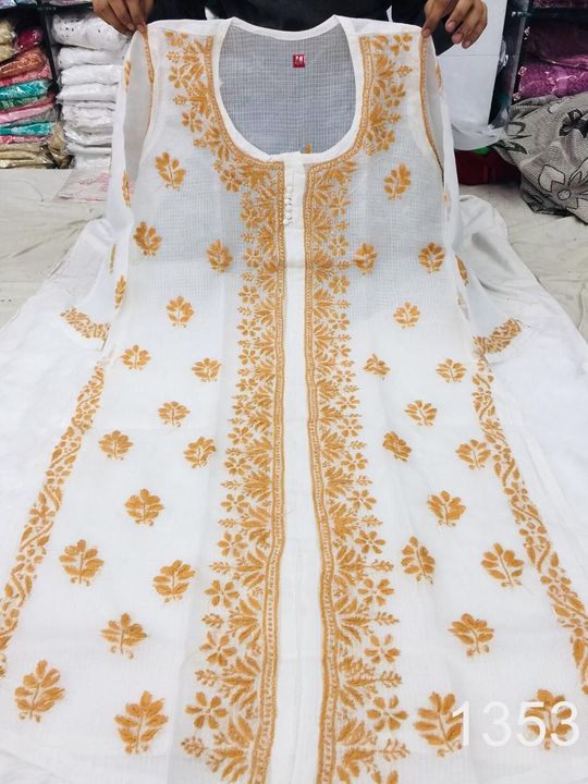 Kota_cotton_front_open_kurti_with_chikankari_work