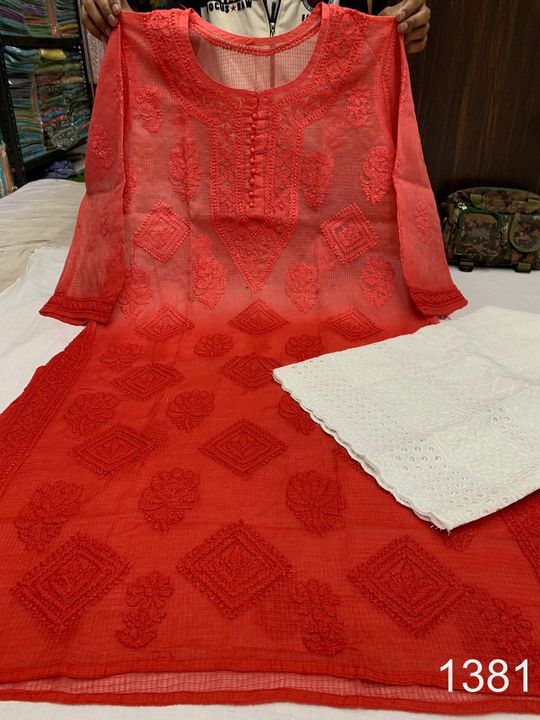 Kota_cotton_daul_shade_kurti_with_chikankari_work