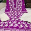 Georgette_aari_machine_work_kurti_with_chikankari_work