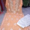Georgette_rose_work_kurti_with_chikankari_work