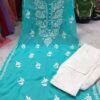 Georgette_rose_work_kurti_with_chikankari_work